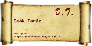 Deák Taráz névjegykártya